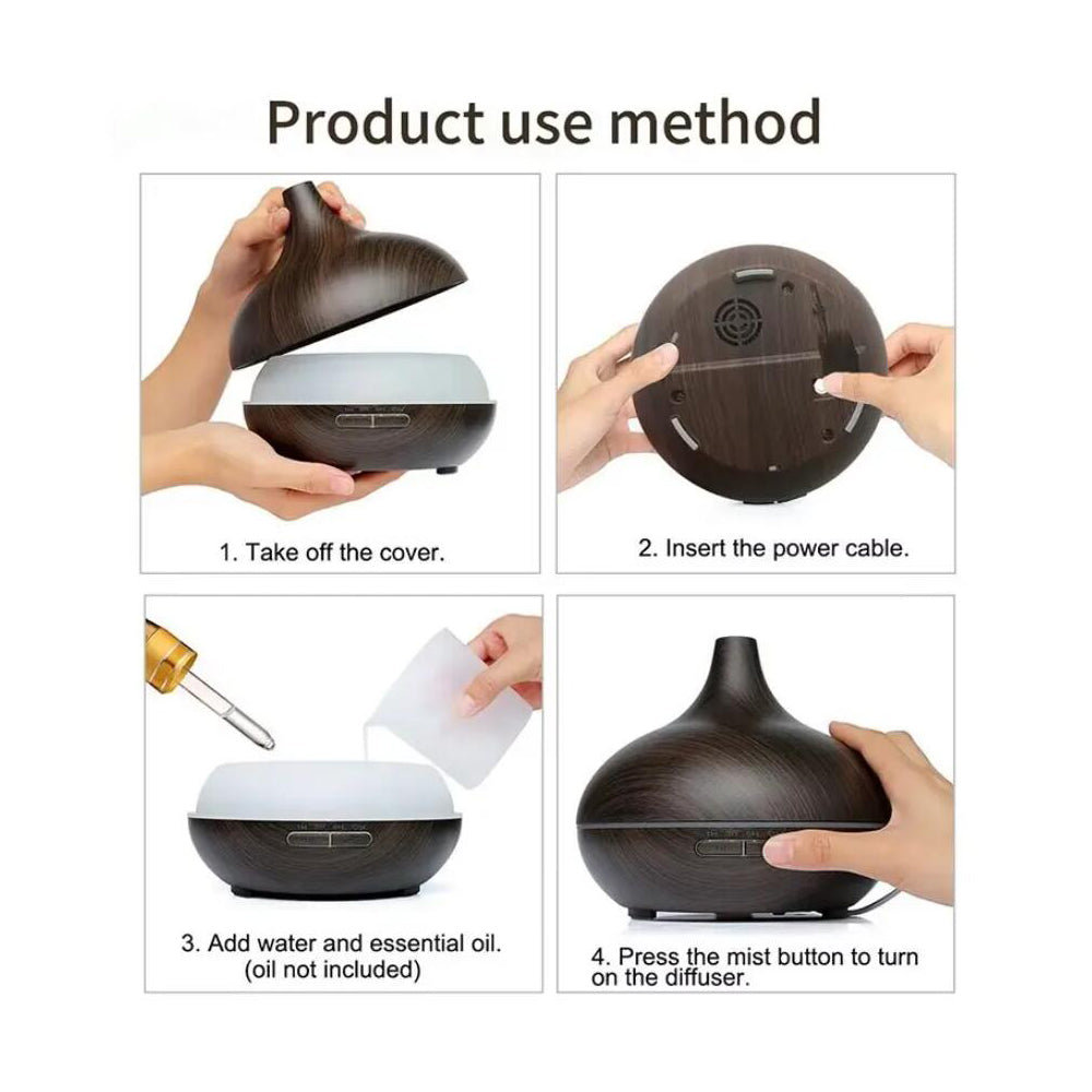 Aroma Diffuser – 500 ml med trelook | Luvikno