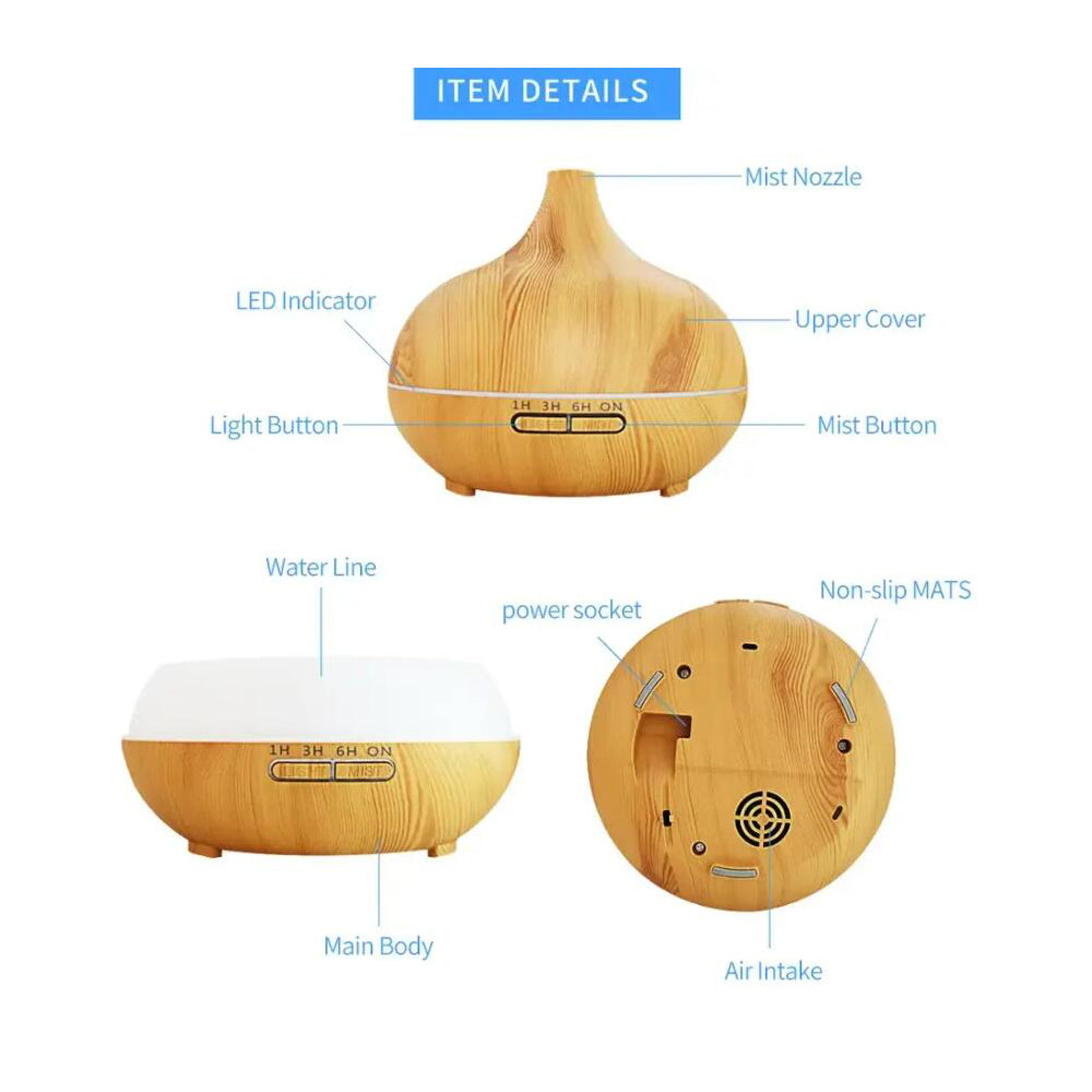 Aroma Diffuser – 500 ml med trelook | Luvikno