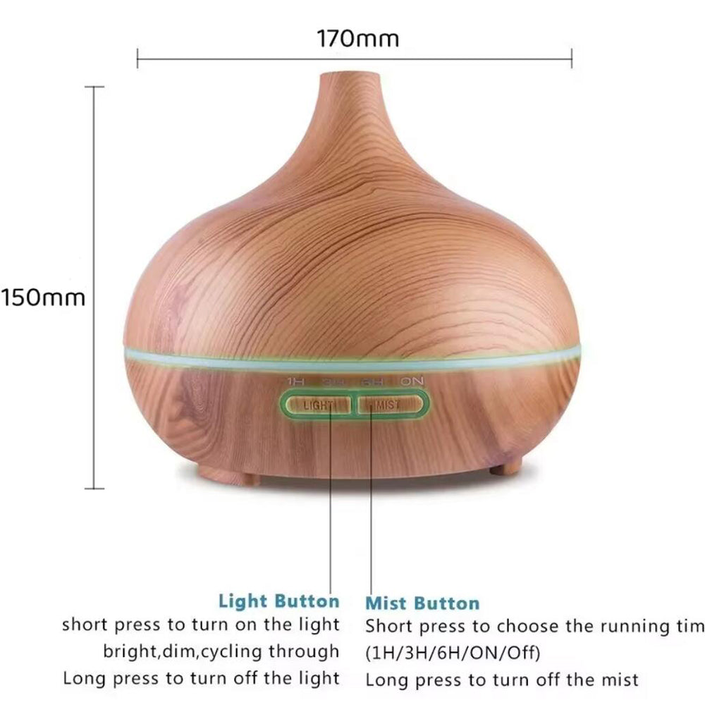 Aroma Diffuser – 500 ml med trelook | Luvikno