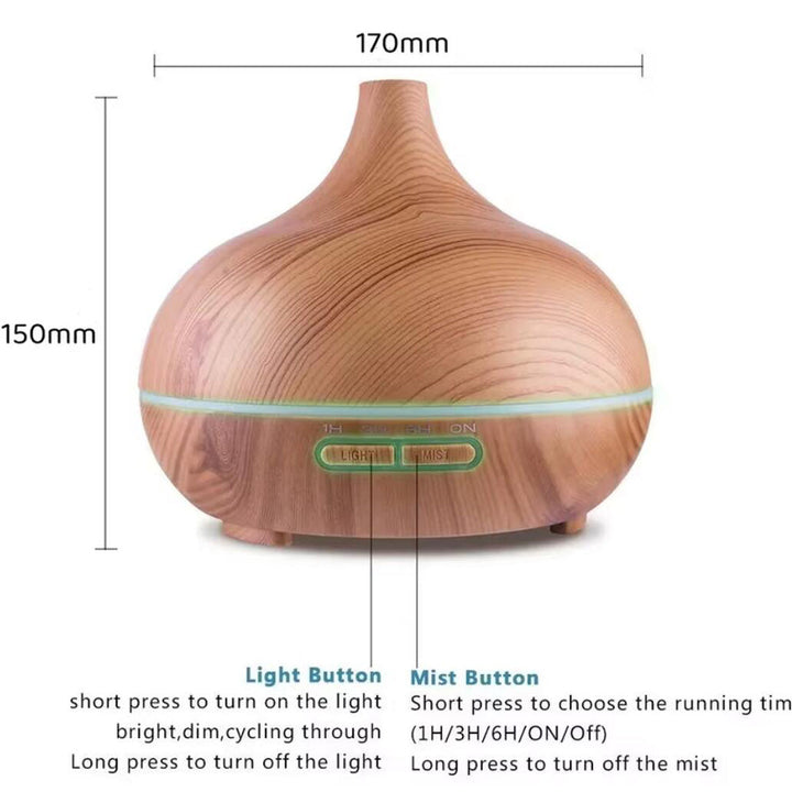 Aroma Diffuser – 500 ml med trelook | Luvikno