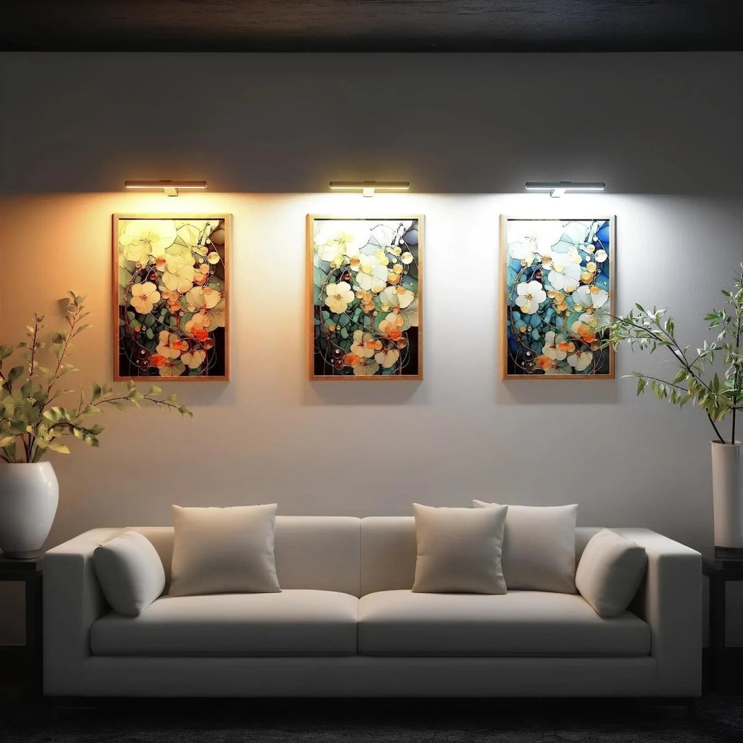 Luvikno | ArtGlow LED Vegglampe – Trådløs Belysning for Kunst og Dekorasjon