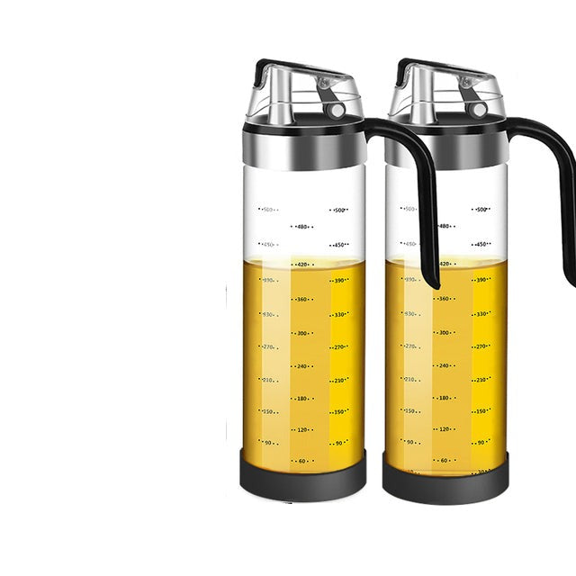Auto Flip Krydderskrin Automatisk Lok og Tett Glass Krydderskanna | Luvikno