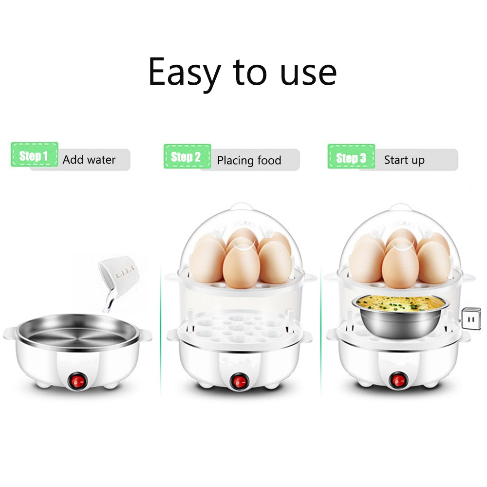 Automatisk Elektrisk Hurtig Eggkoker Dobbel Egg Kokt Eggkoker | Luvikno