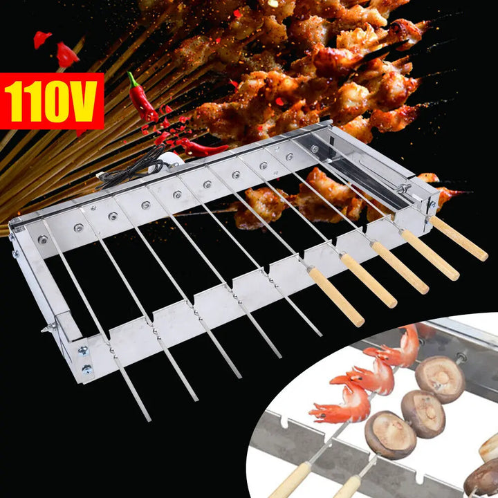Automatisk roterende gyroskive av rustfritt stål BBQ grillspydsett | Luvikno