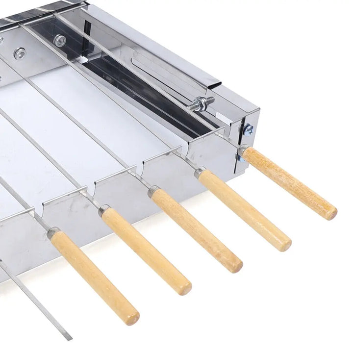 Automatisk roterende gyroskive av rustfritt stål BBQ grillspydsett | Luvikno