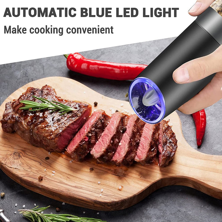 Automatisk krydderkvern med justerbar kvern og LED-lys | Luvikno