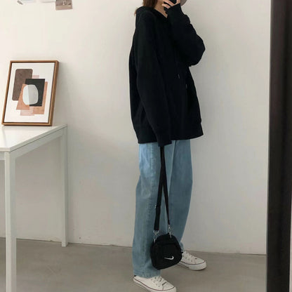 Luvik | Harmaat rento puuvillasta valmistetut paksut ylisuuret hupparit lyhyt hihainen takki ulkovaatteet