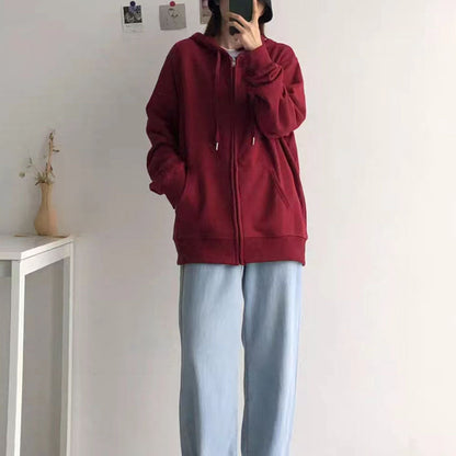 Luvik | Harmaat rento puuvillasta valmistetut paksut ylisuuret hupparit lyhyt hihainen takki ulkovaatteet