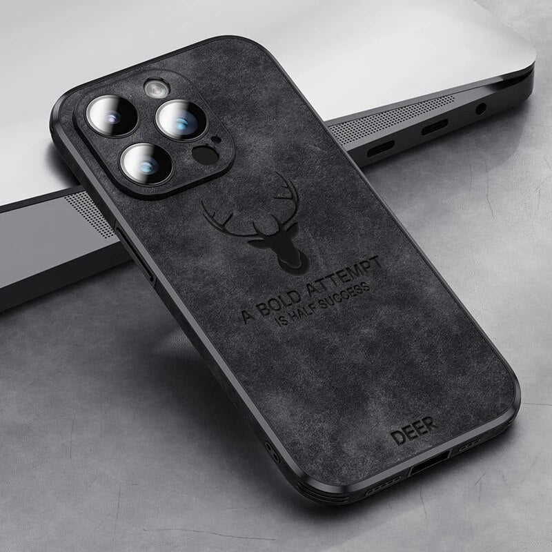 Luvikno | Deer - Luksuriøs Læder iPhone Deksel med Stilig Design og Sjokkbestandig Beskyttelse