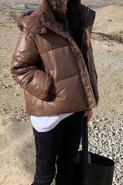 Luvik | Plush-vuorattu ylipitkä puffatakki