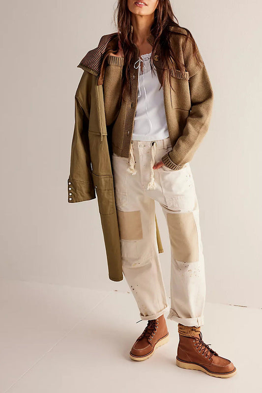 Luvik | Takki Pystykaulus Yksivärinen Neuletakki