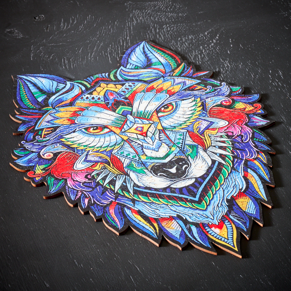 MajesticWolf Puslespill – Premium Tre Jigsaw Puslespill Luvikno