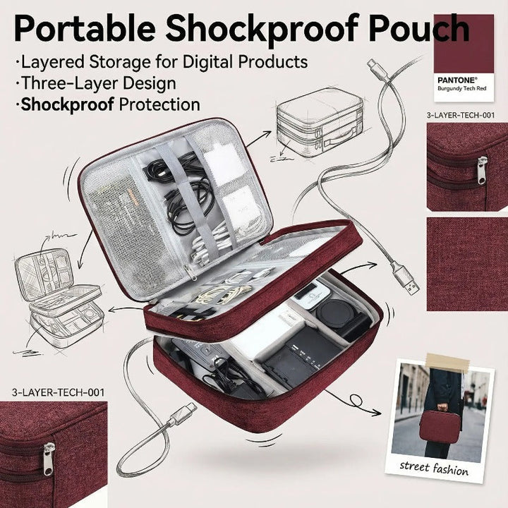 Triple Layer Tech Organizer Luvikno