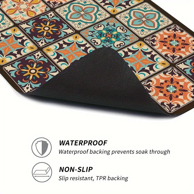 Vaskemaskin Deksel Matte Retro Mosaikk | Luvikno