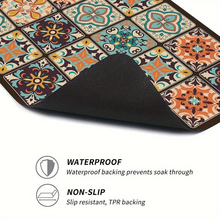 Vaskemaskin Deksel Matte Retro Mosaikk | Luvikno
