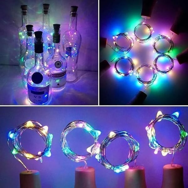 Led Flaske Lys Kork Natt Lys DIY Dekor | Luvikno