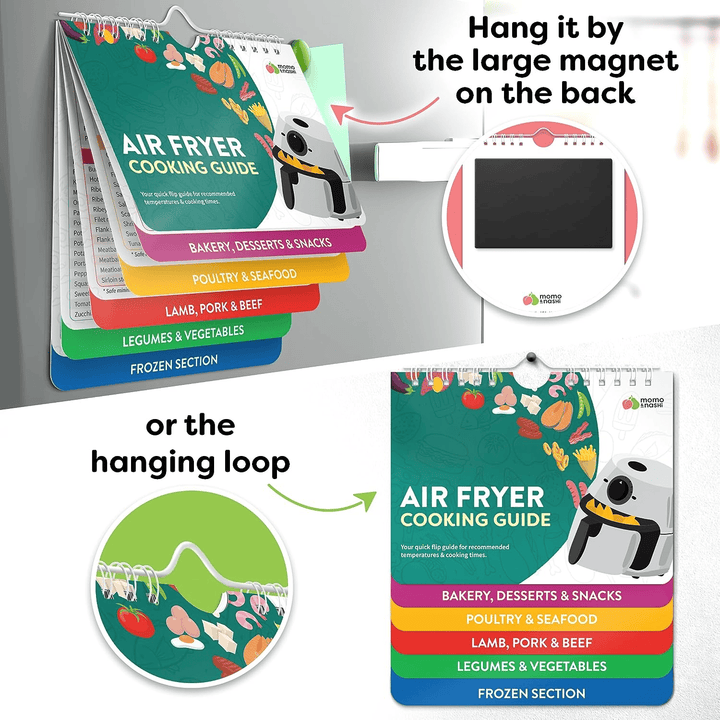 Air Fryer Jukseseddel Magneter Matlagningsguide Heft | Luvikno