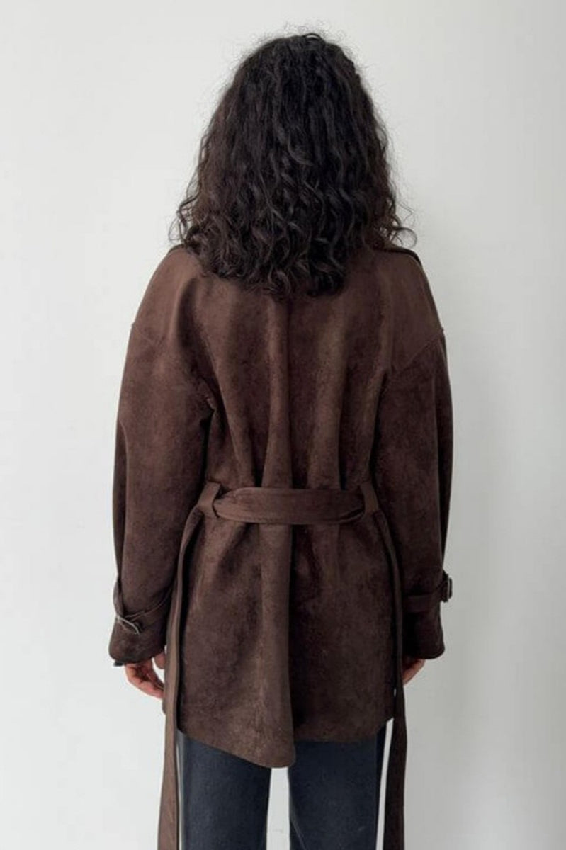 Luvik | Nubukkikaulus Vyötärötakki