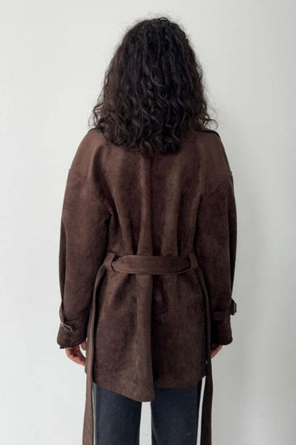 Luvik | Nubukkikaulus Vyötärötakki