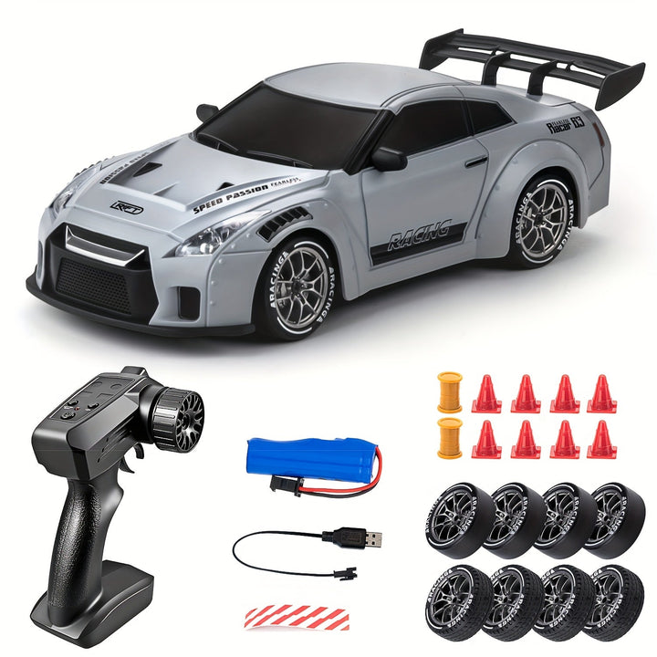 Luvikno | Ultimate 1:24 RC Driftcar med LED-hjul – Oppladbar 4WD racing leketøy