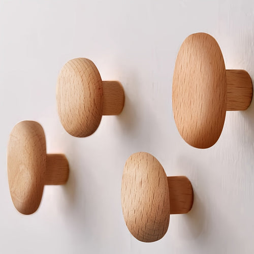 Luvikno | WoodCraft Trevegghooker Sett – Håndlaget design av valnøtt og bøk tre