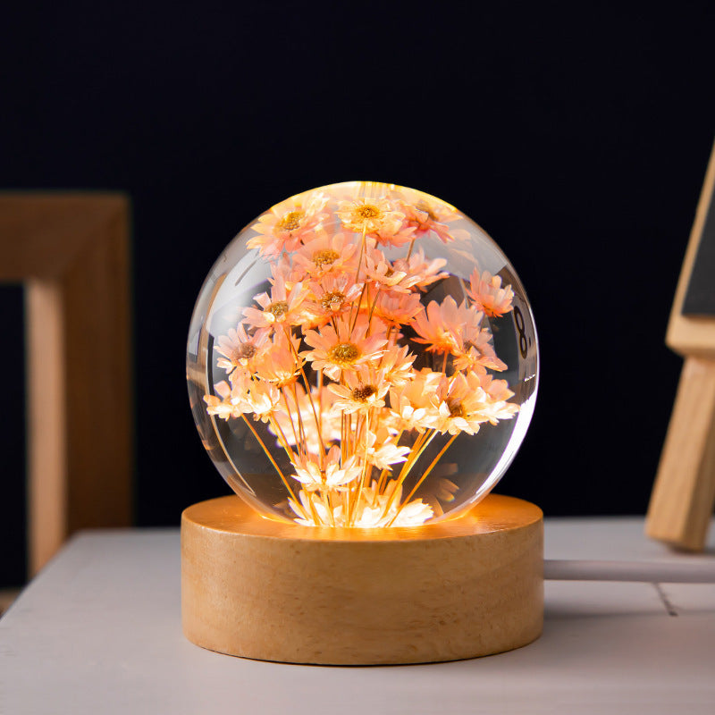 Krystallkule LED natteslys | Luvikno