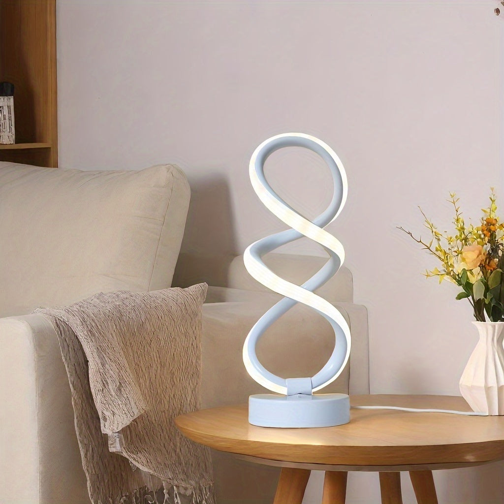 SpiraLux - Elegant Spiral Bordlampe med Fargevalg Luvikno
