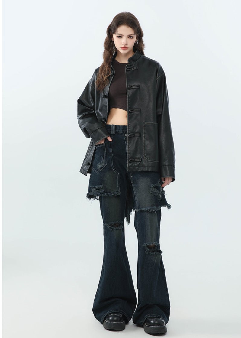 Luvik | Pystykaulus PU Nahkatakki