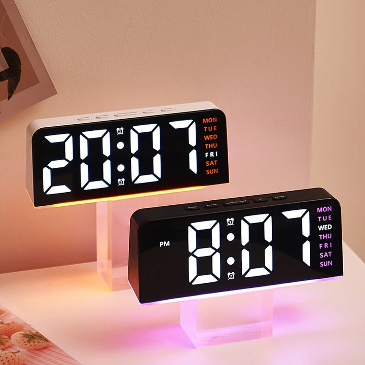 Moderne LED All Week Display Nattlampe Vekkerklokke | Luvikno