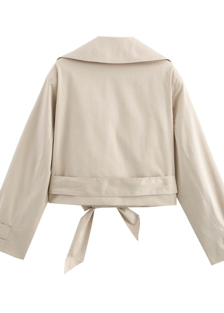 Luvik | Korte belte trench coat med overdimensjonerte klaffer