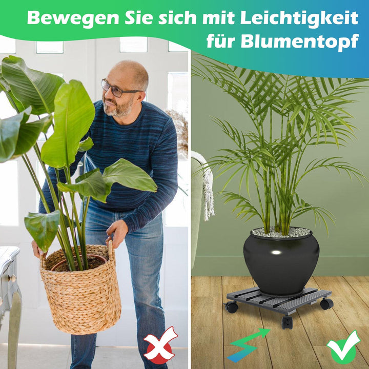 WPC Plantevogn Firkantet med Hjul Lastkapasitet 80 kg | Luvikno