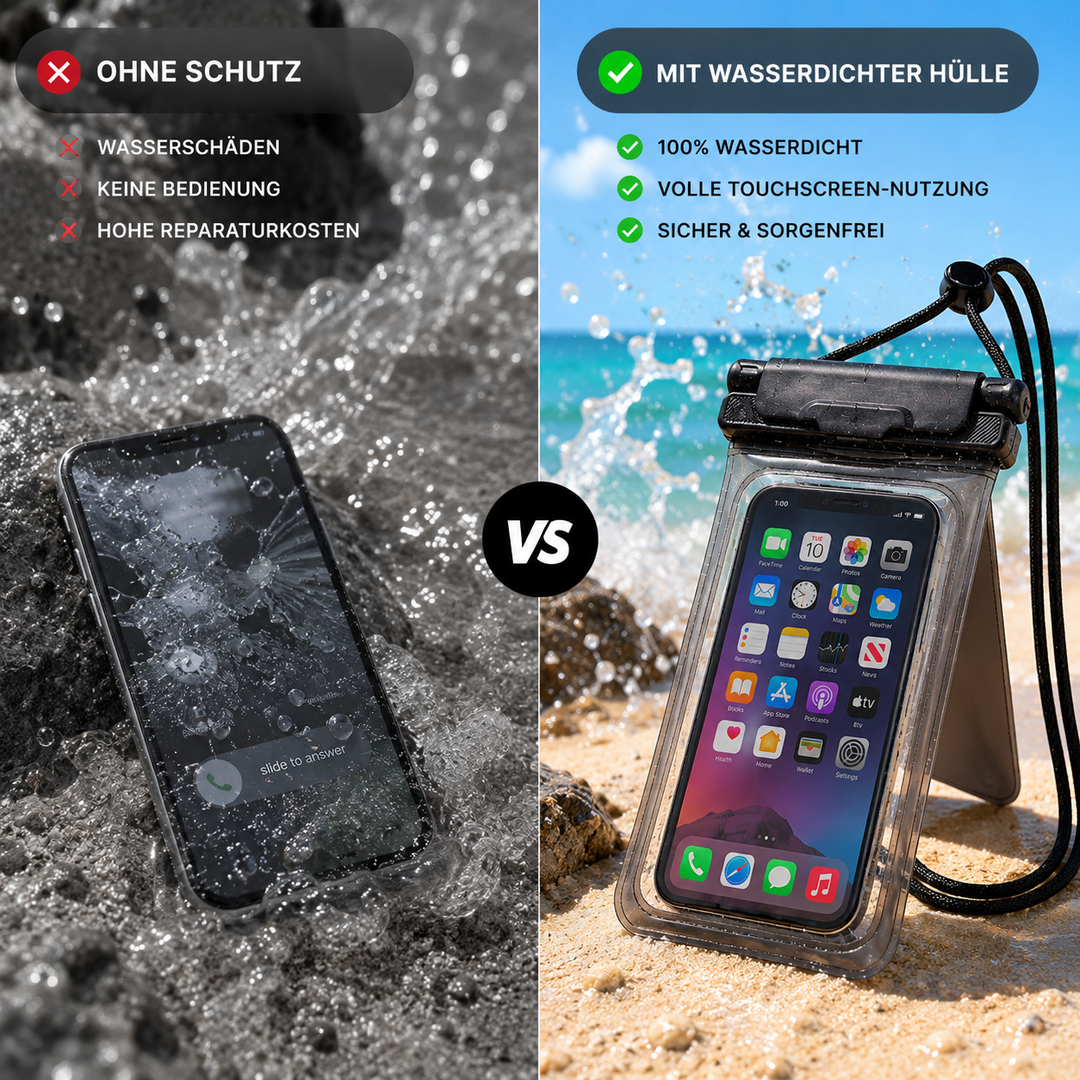 Vannavvisende smarttelefon deksel med nakkereim | Luvikno