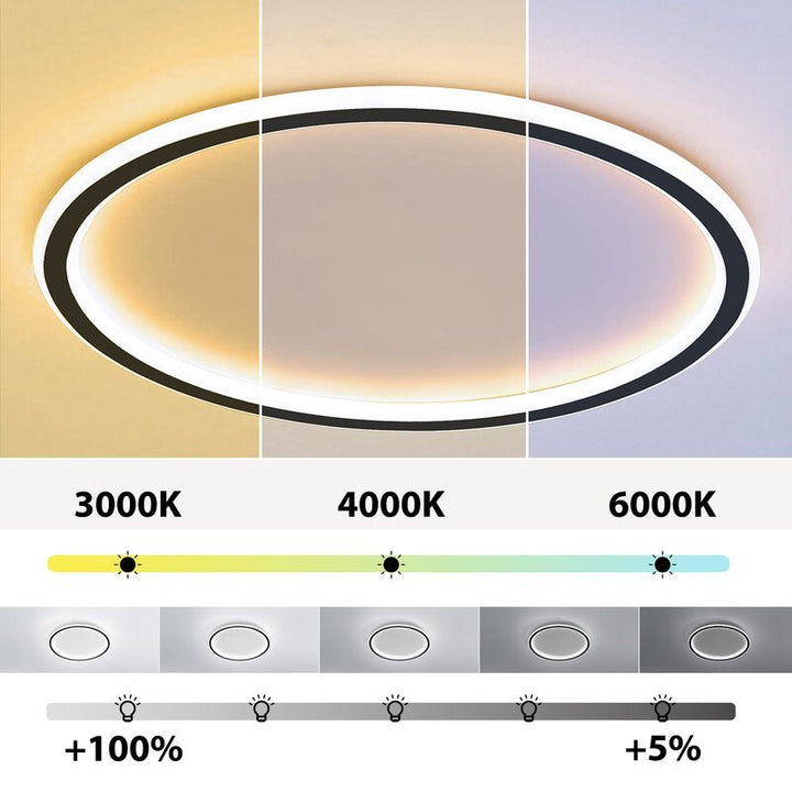 LunaNova - Moderne LED Taklampe Metall/Akryl for Stue og Soverom, Svart/Hvit Design | Luvikno