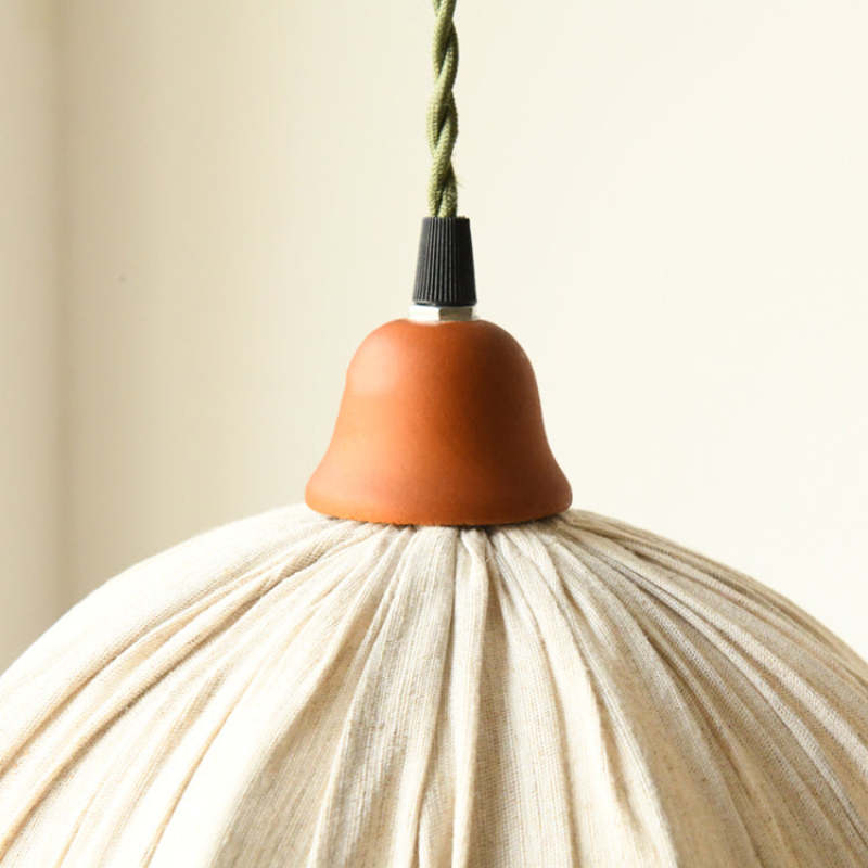 EcoLume - Minimalistisk skandinavisk LED Pendellampe Beige Tørkle, Justerbar for Stue og Spisestue | Luvikno