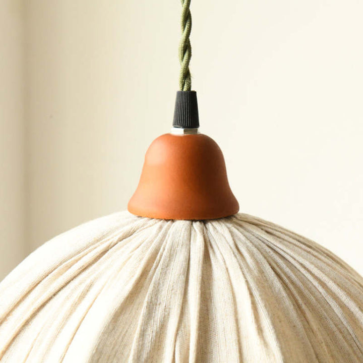 EcoLume - Minimalistisk skandinavisk LED Pendellampe Beige Tørkle, Justerbar for Stue og Spisestue | Luvikno
