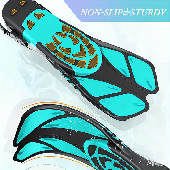 Luvikno | Snorkel finner SeaVana Glide | Justerbare & Korte | Åpen Hæl | For Reise & Fritid | Unisex