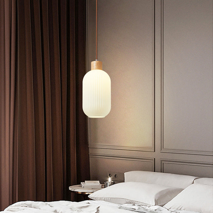 Luvikno | VintageLight - Stilig tre- og glasspendellampe