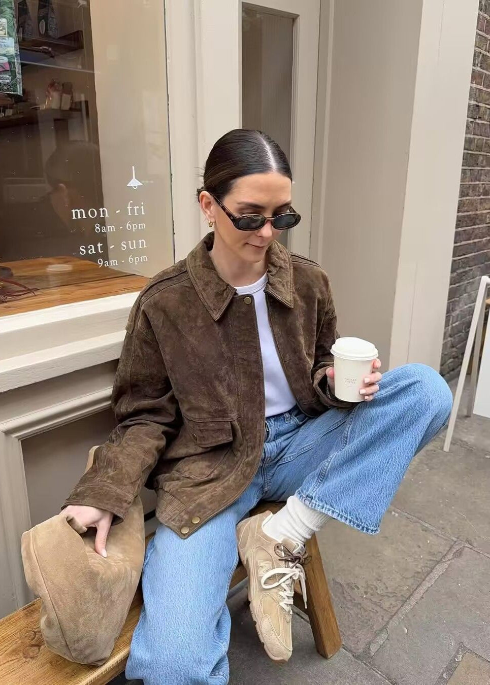 Luvik | Vaikutus Yli­koko­neule takki etutaskuilla – Ruskea