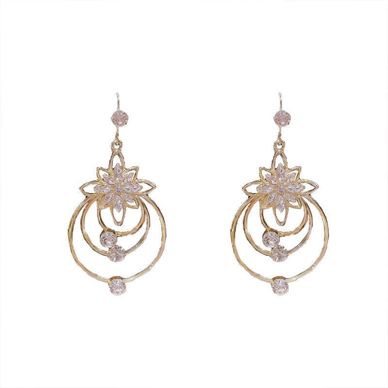 Crystal Lotus Tre Hoop Øredobber | Luvikno