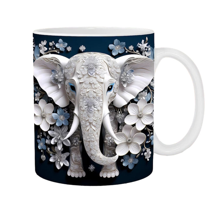 3D Elefant Blomster Kopp | Luvikno