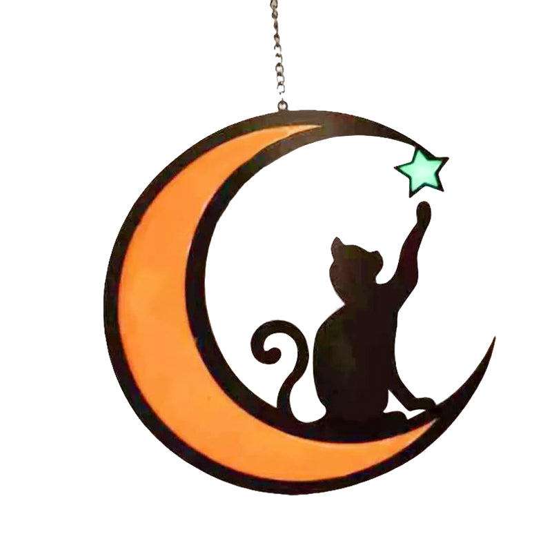 Luvikno | Moon Cat Dekorasjon Anheng laget av Akryl