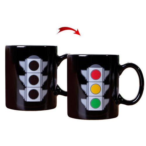 Trafikklys Magisk Varmefølsom Fargeforandrende Keramisk Kaffekopp | Luvikno