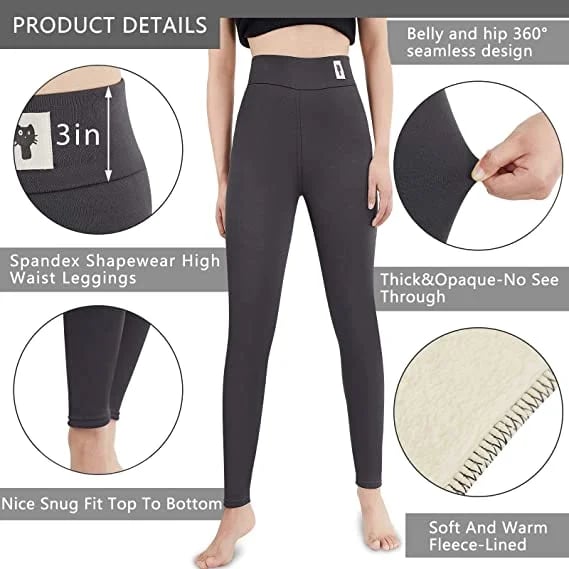 Luvik | Kvinners vinterbukser fleece - Varme leggings med formende effekt