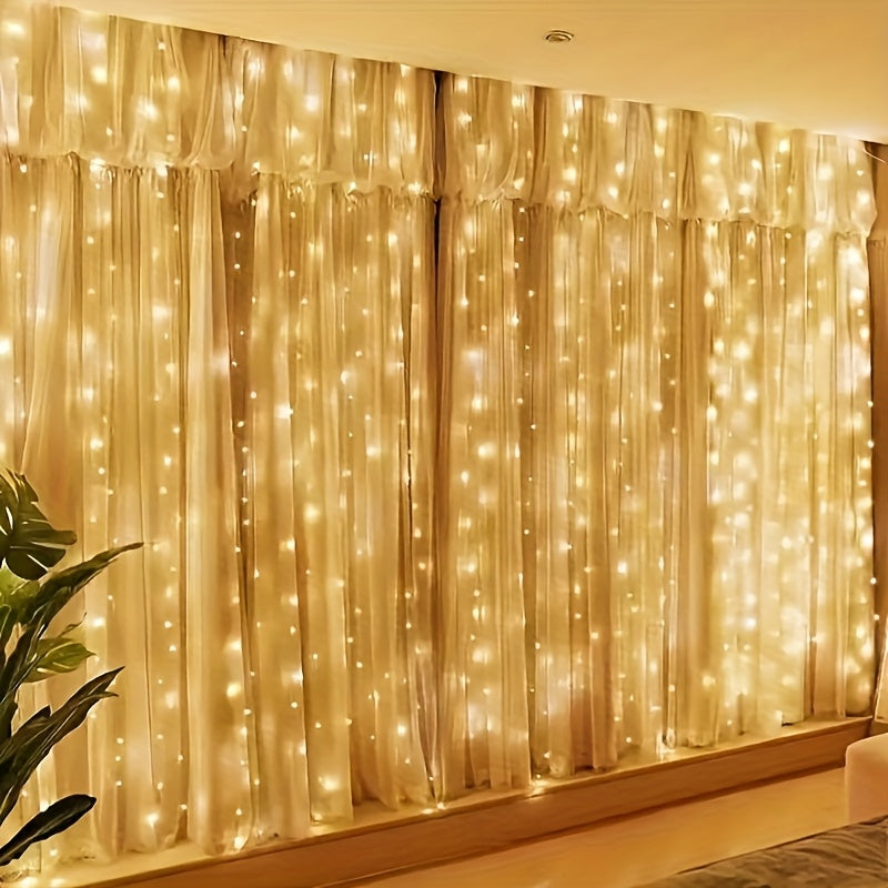 Fairy Lights Curtain Varm Hvit LED USB Sett Luvikno