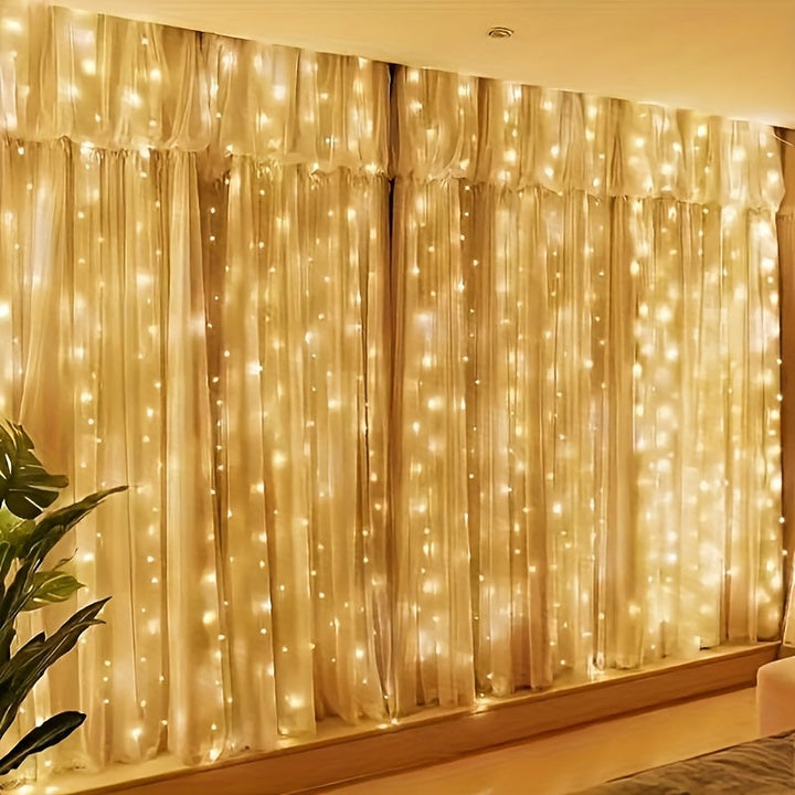 Fairy Lights Curtain Varm Hvit LED USB Sett Luvikno