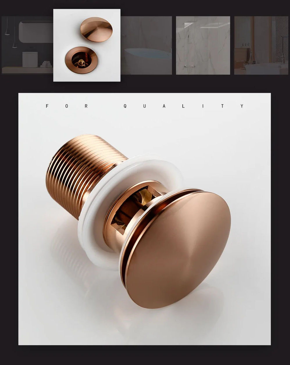 Bagnolux Rose Gold Sink Drain Valve Luvikno