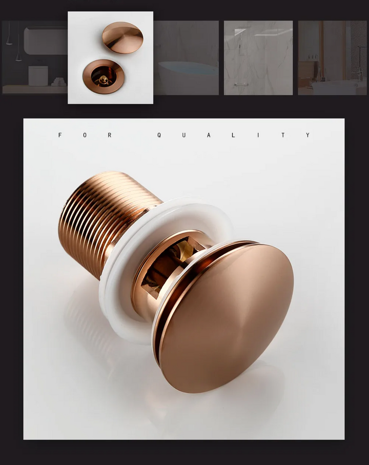 Bagnolux Rose Gold Sink Drain Valve Luvikno