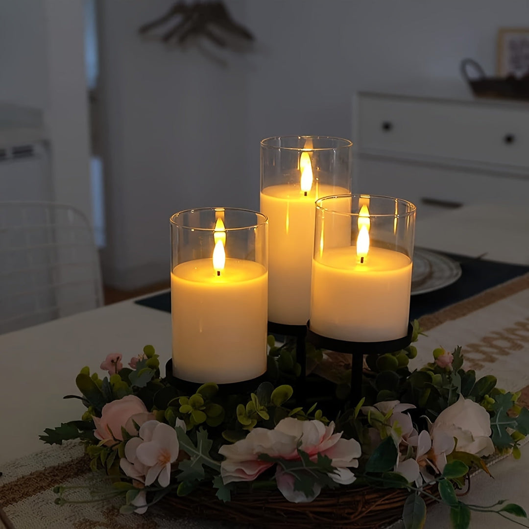 GlowLights – Sett med 3 LED-lys med fjernkontroll Luvikno