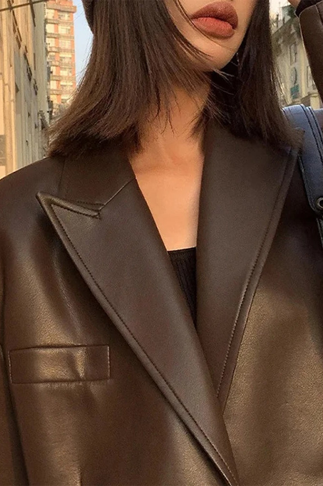 Luvik | PU-nahka Blazer-takki