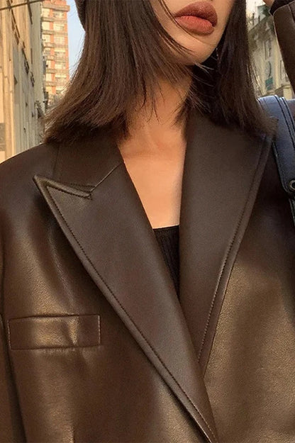 Luvik | PU-nahka Blazer-takki